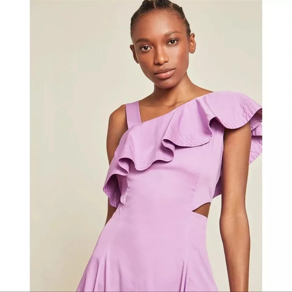 NWT Veronica Beard Beilla One-Shoulder Midi Dress Vivid Orchid - Picture 6 of 15